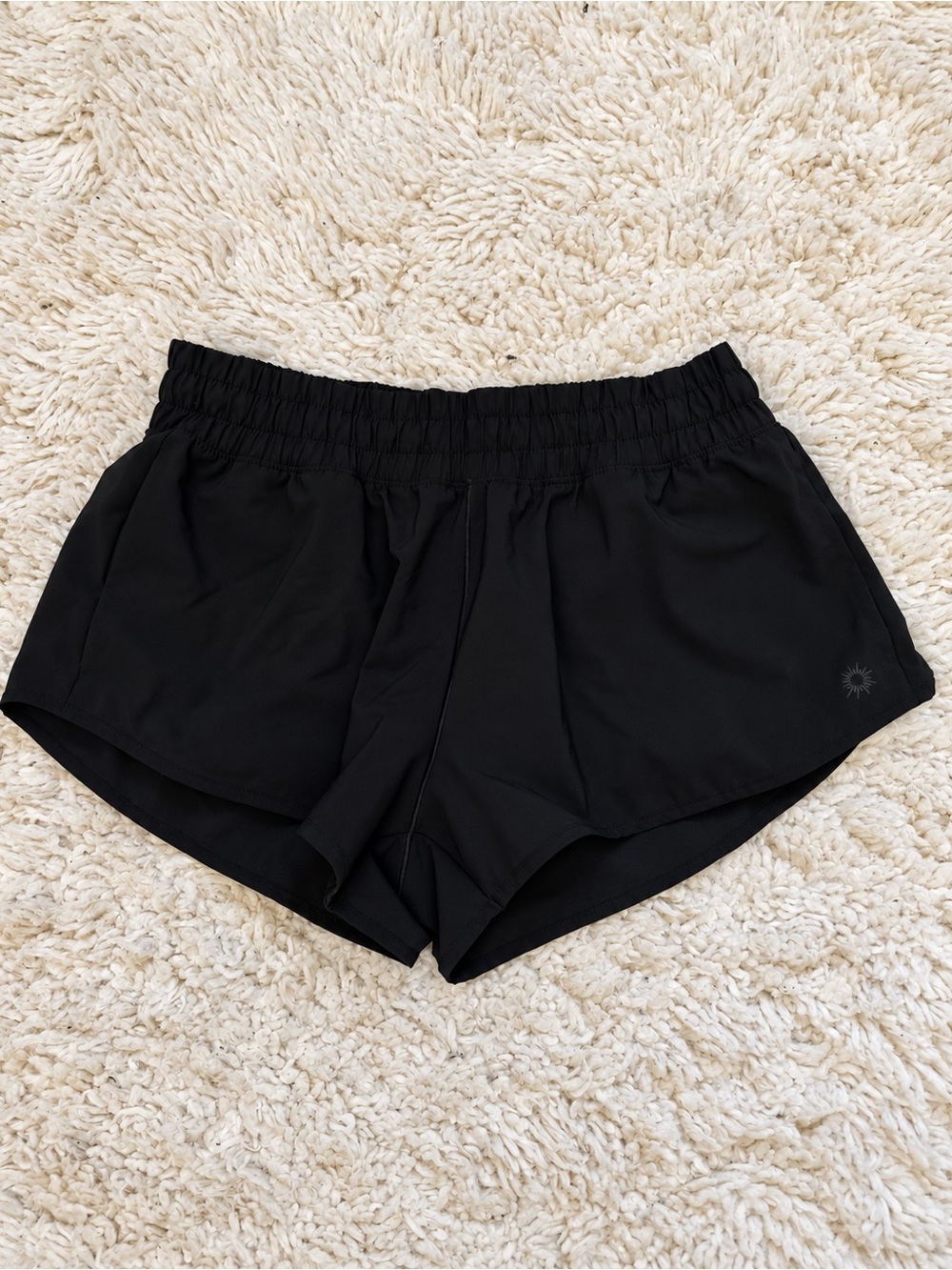 aerie Black Lightweight Elastic-Waist Athletic Shorts
